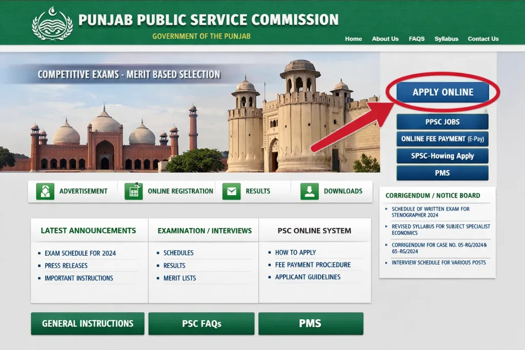 PPSC Apply Online